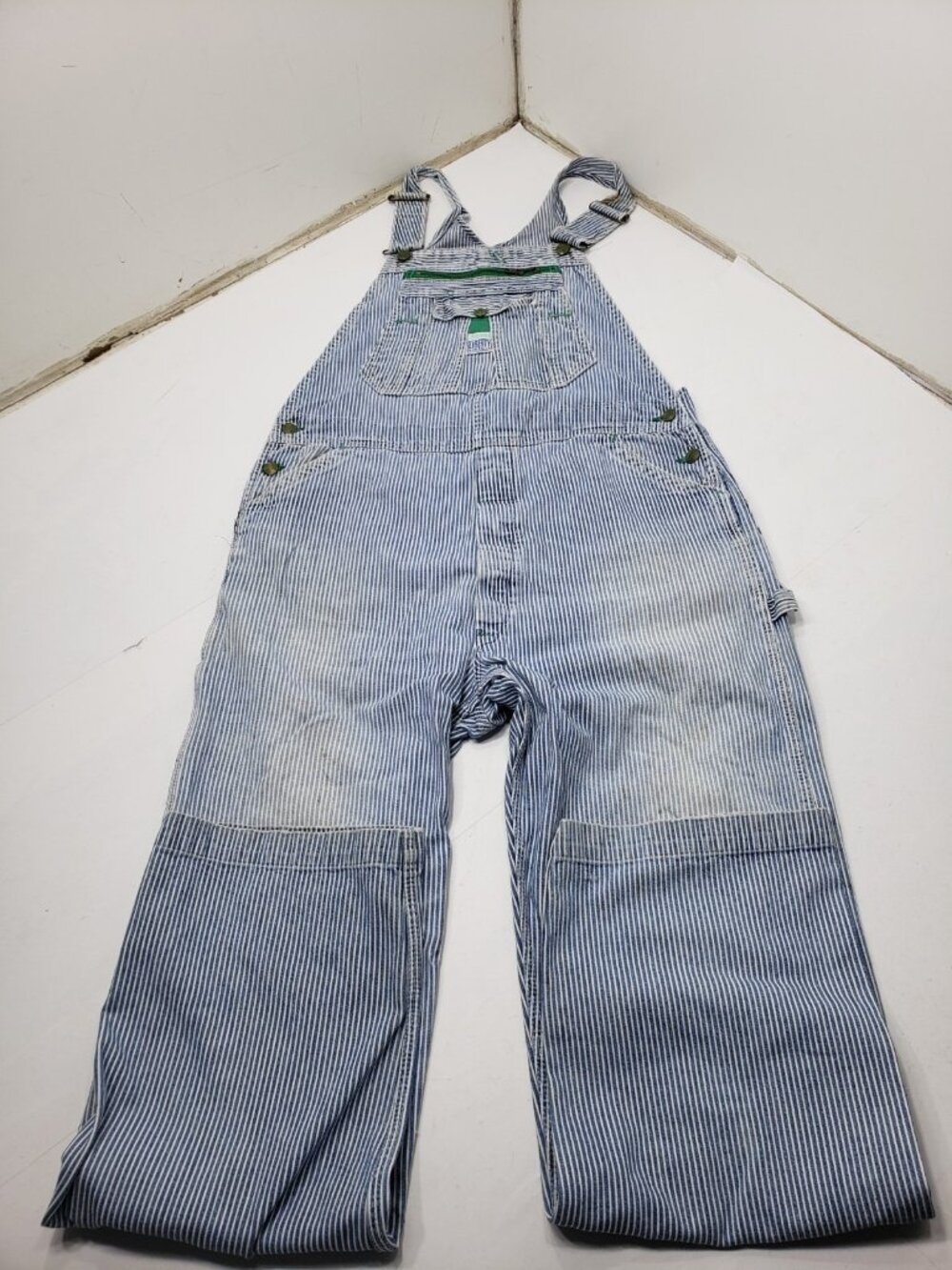 Vintage Liberty Hickory Stripe Bib Overalls Railroad Denim Workwear USA